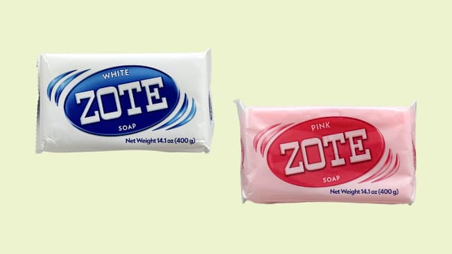 Zote white and pink bar soaps