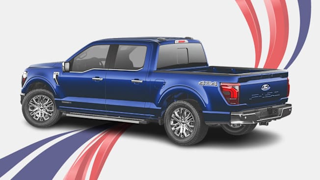 Car on red white and blue