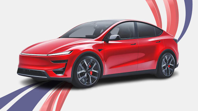 Car on red white and blue