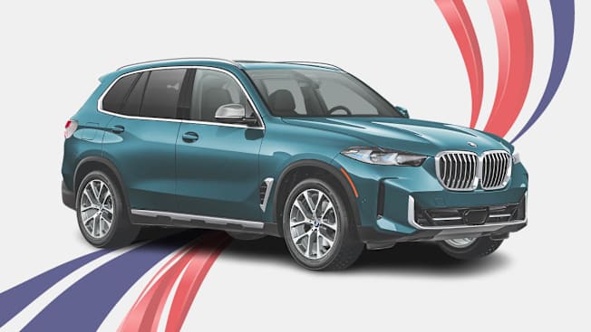 Car on red white and blue