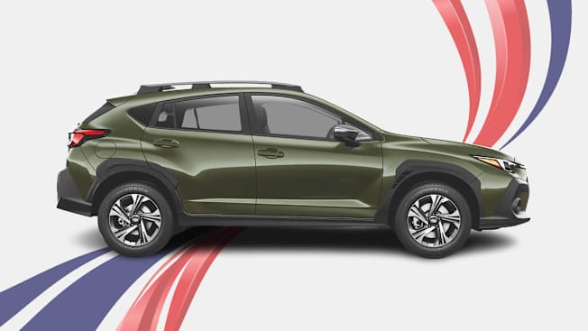 Car on red white and blue