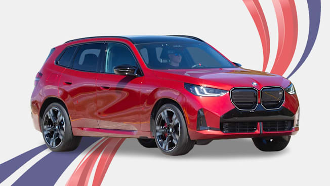 Car on red white and blue