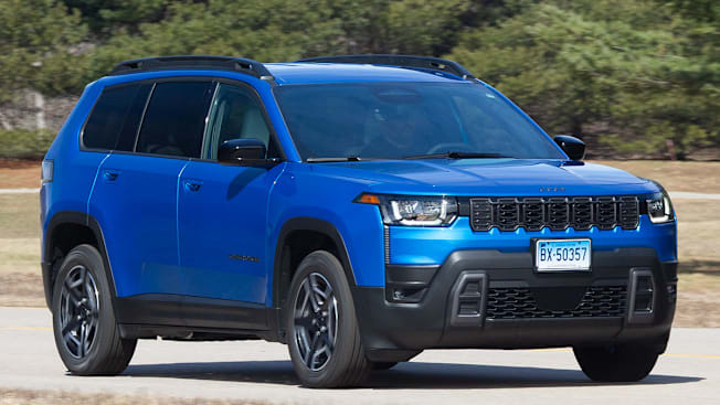 2026 Jeep Cherokee Laredo driving at CR's Auto Test Center