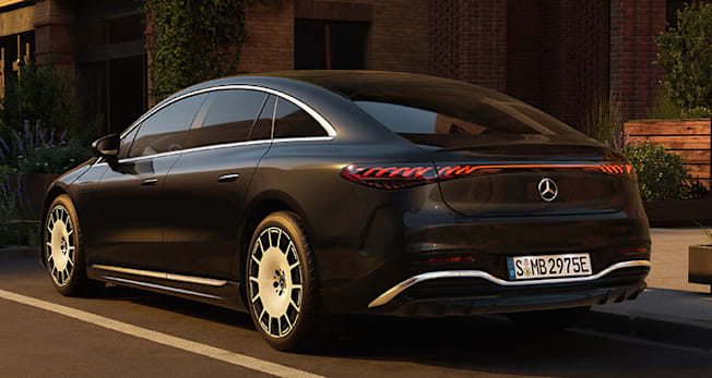 2027 Mercedes-Benz EQS parked in city