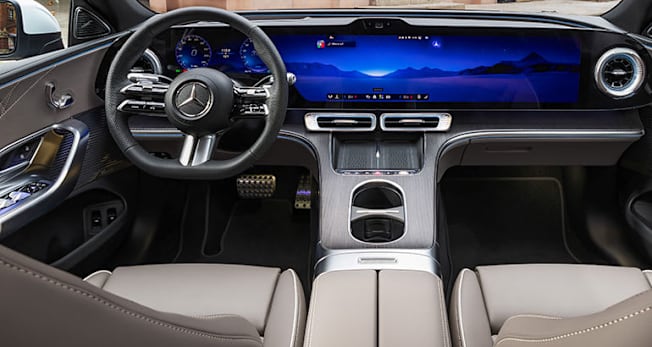 2027 Mercedes-Benz C-Class electric interior showing Hyperscreen