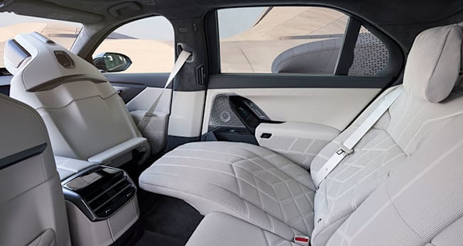 2027 BMW 7 Series back seat with seat reclined