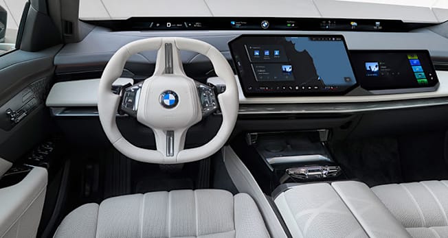 2027 BMW 7 Series interior showing screens on the dash