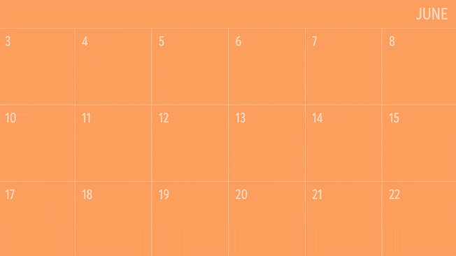 Orange June calendar with deep discount products