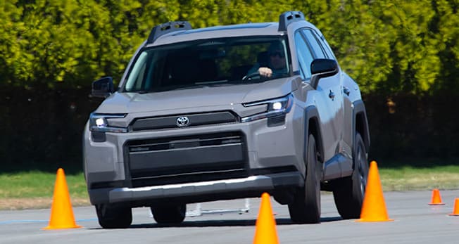 2026 Toyota RAV4 Woodland going through the accident avoidance test at ATC