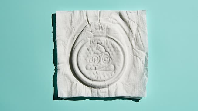 Impression of the UnWipe on a wet piece of toilet paper.