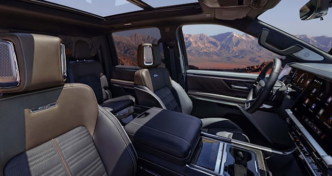2027 GMC Sierra 1500 AT4X interior, shown from side