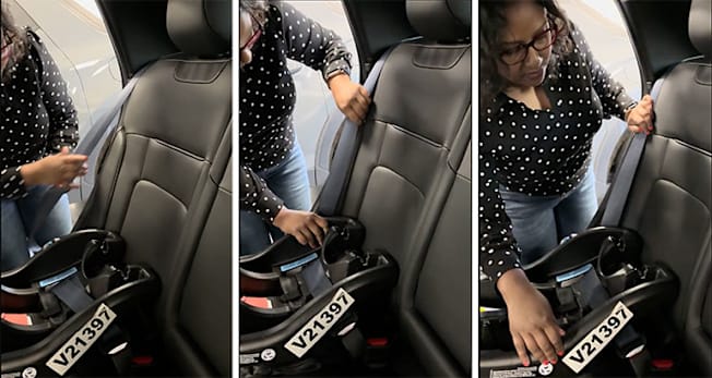 Emily Thomas evaluates the seatbelts on the 2026 Nissan Leaf