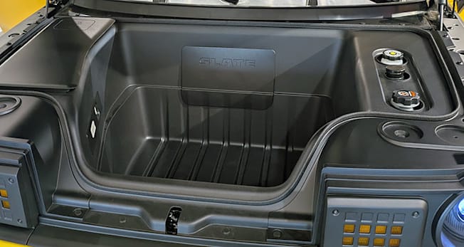 Slate electric pickup truck frunk