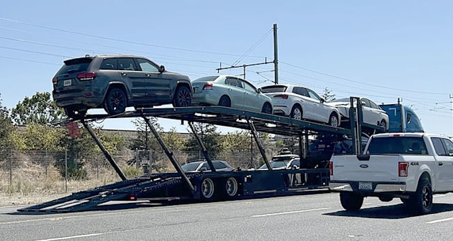 Car hauler with a full trailer