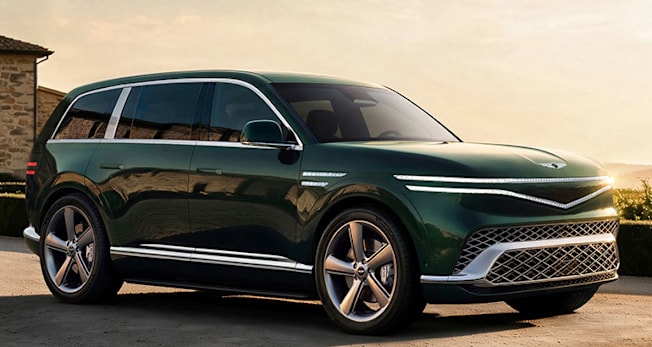 2027 Genesis GV90 electric SUV, front static, passenger side