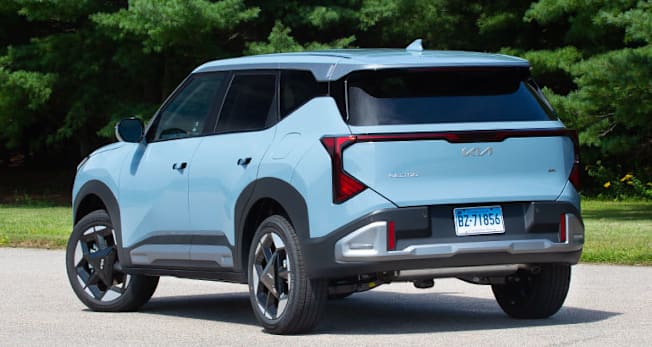 2027 Kia Seltos S, rear, at Consumer Reports' Auto Test Center