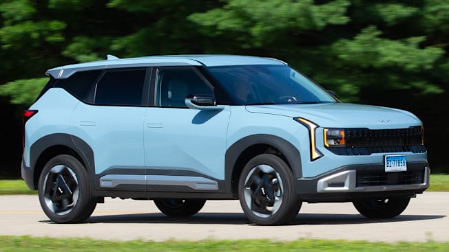 2027 Kia Seltos S driving at Consumer Reports' Auto Test Center
