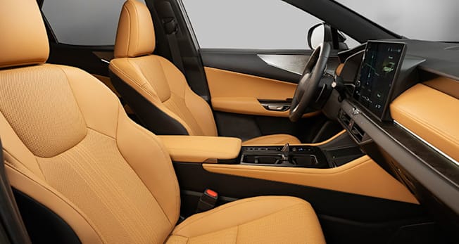 2027 Lexus NX 350h front interior viewed from the side