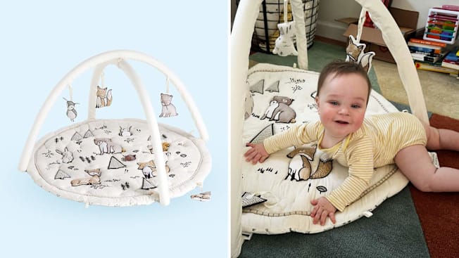 Crate and Barrel Woodland Animals Baby Activity Gym Play Mat cover