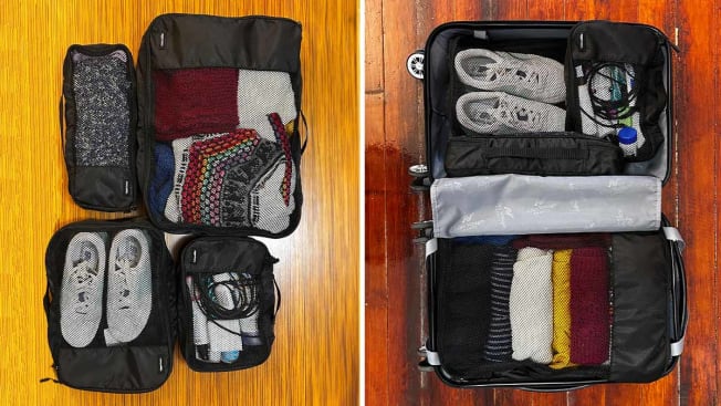 Amazon Basics 4 Piece Packing Travel Organizer Cubes Set cover