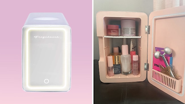 Frigidaire 9 Can Mini Beauty Lighted Mirror Fridge (EFMIS170) cover