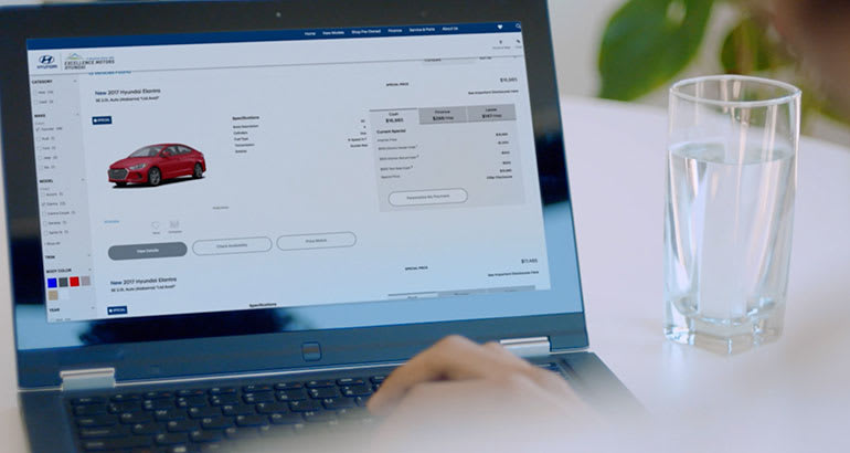 Hyundai Shopping Assurance shown on a laptop.
