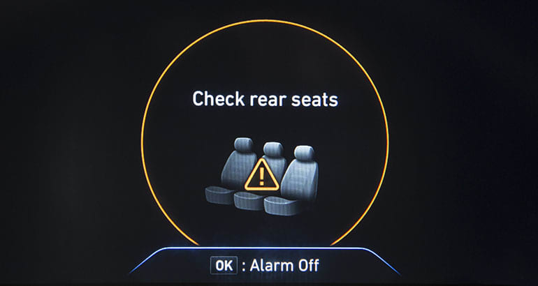 2019 Hyundai Santa Fe Rear Occupant Alert warning.