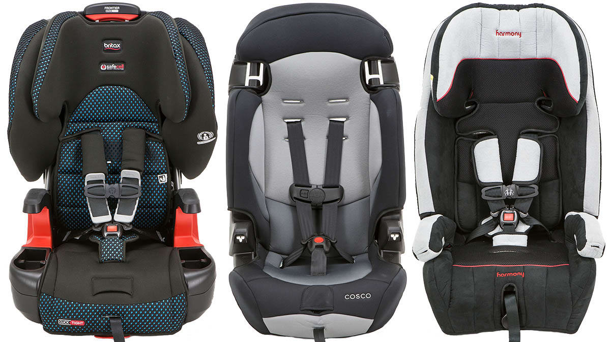 Child car seats from Britax, Cosco, and Harmony