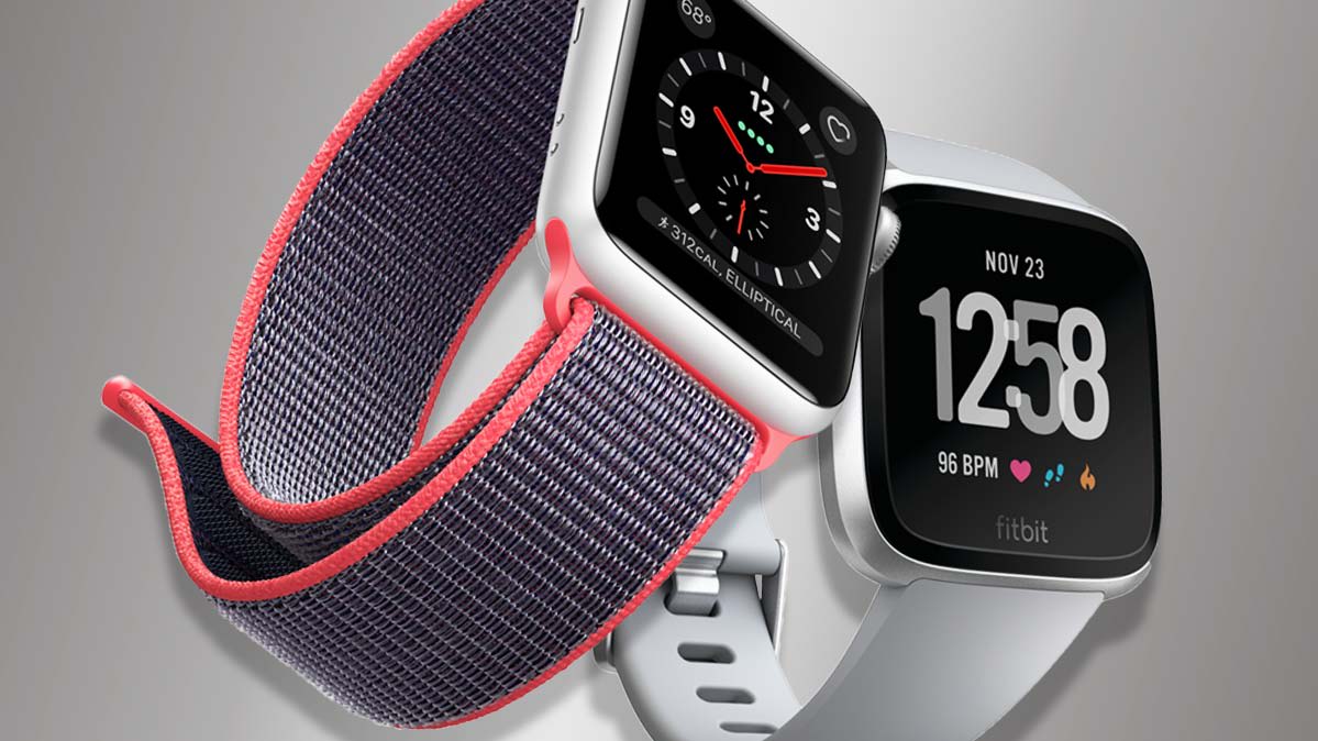 Smartwatch Face Off Fitbit Versa Vs Apple Watch Consumer Reports - the apple watch series 3 left and the fitbit versa