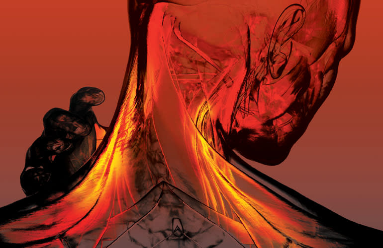 An illustration depicting neck pain.