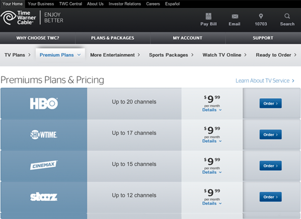 Like Other Cable Companies Time Warner Has Deals On Hbo And Premium Channels