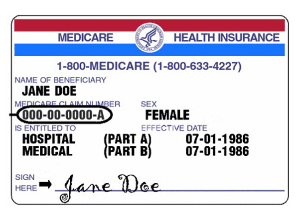 Medicare health insurance card