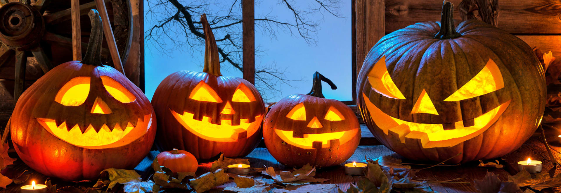 Pumpkin carving safety tips when making jack-o-lanterns like these.