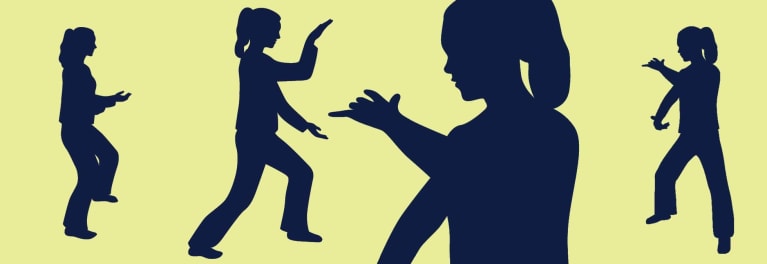 tai chi: graphic of people doing tai chi moves