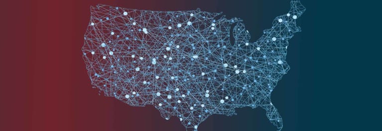 Map of Lower 48, as net neutrality battles heat up in the states, courts, and Congress