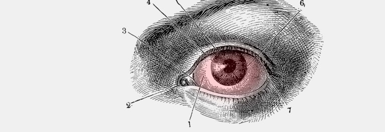 An illustration of symptoms of dry eyes