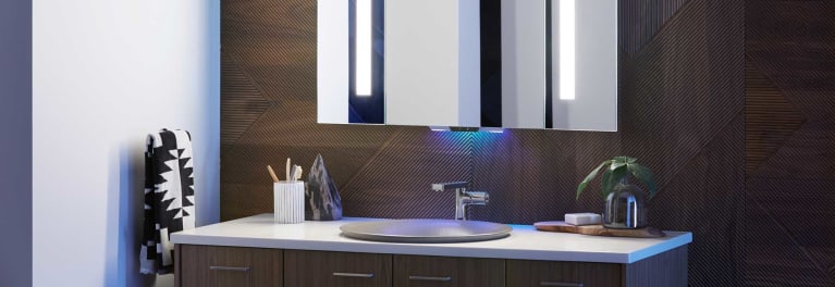 A modern bathroom vanity.