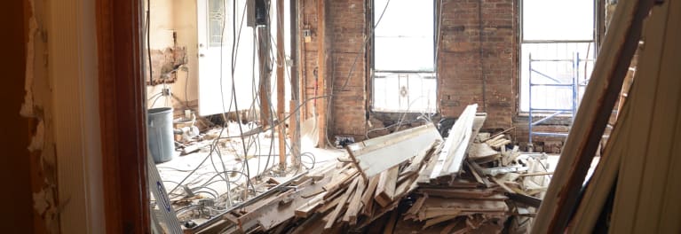 A home demolition.
