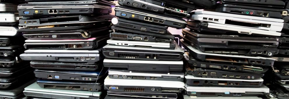 A stack of computers.